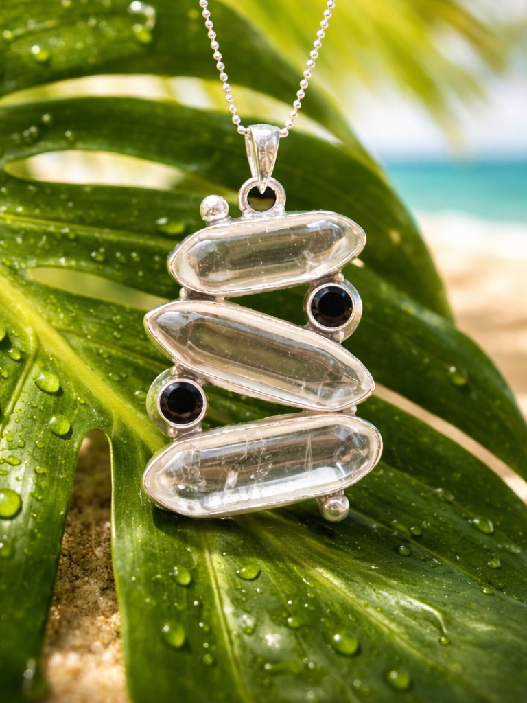 Crystal Quartz & Onyx Necklace